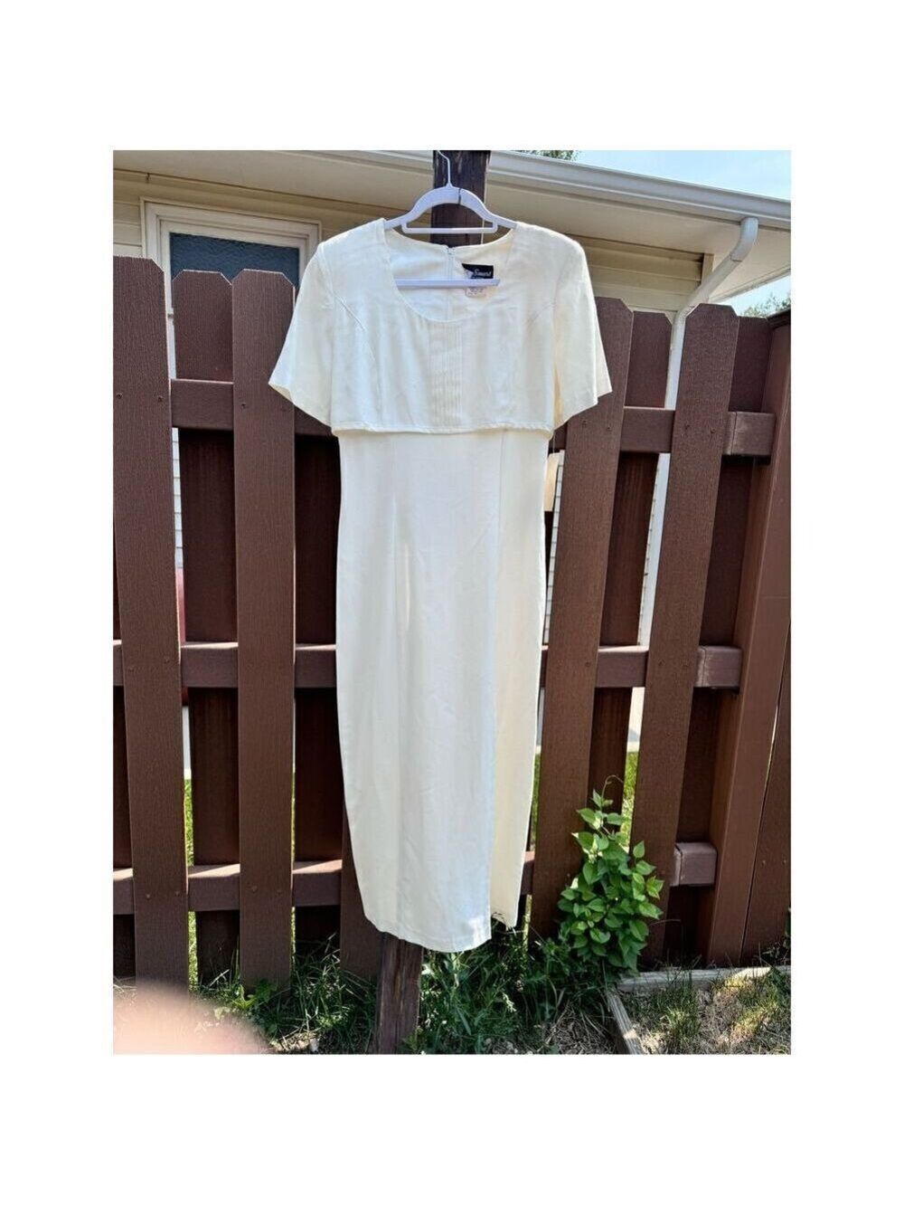Vintage Sears dress BNWT size 7/8 Be Smart long satiny creamy - Picture 6 of 16
